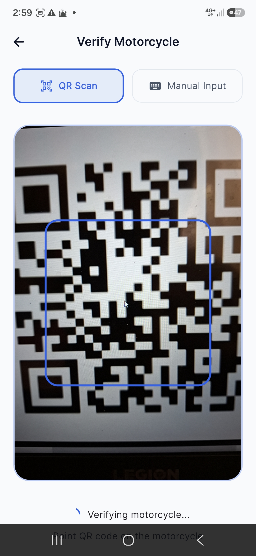Scan QR or enter plate DK2345KL